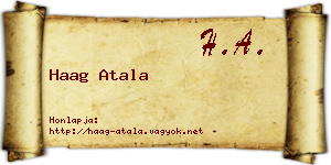 Haag Atala névjegykártya